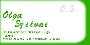 olga szilvai business card